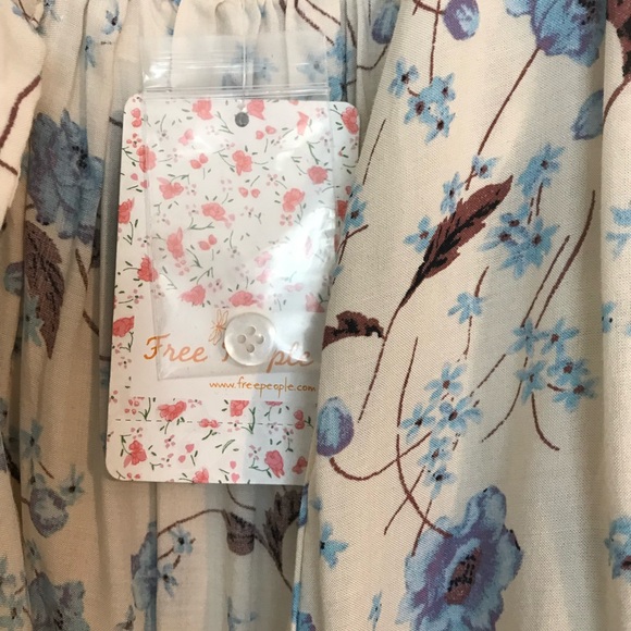 NWT Free People Blue Floral Print Dress - Picture 11 of 15